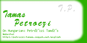 tamas petroczi business card